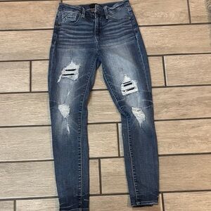 Buckle Dark Blue Distressed Skinny Jeans
